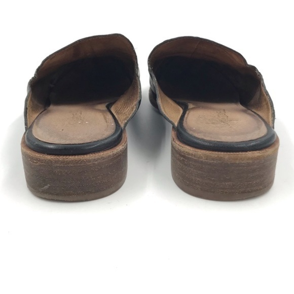 Madewell Black Leather The Frances Skimmer Mule Slides Size 6.5 - Picture 5 of 9